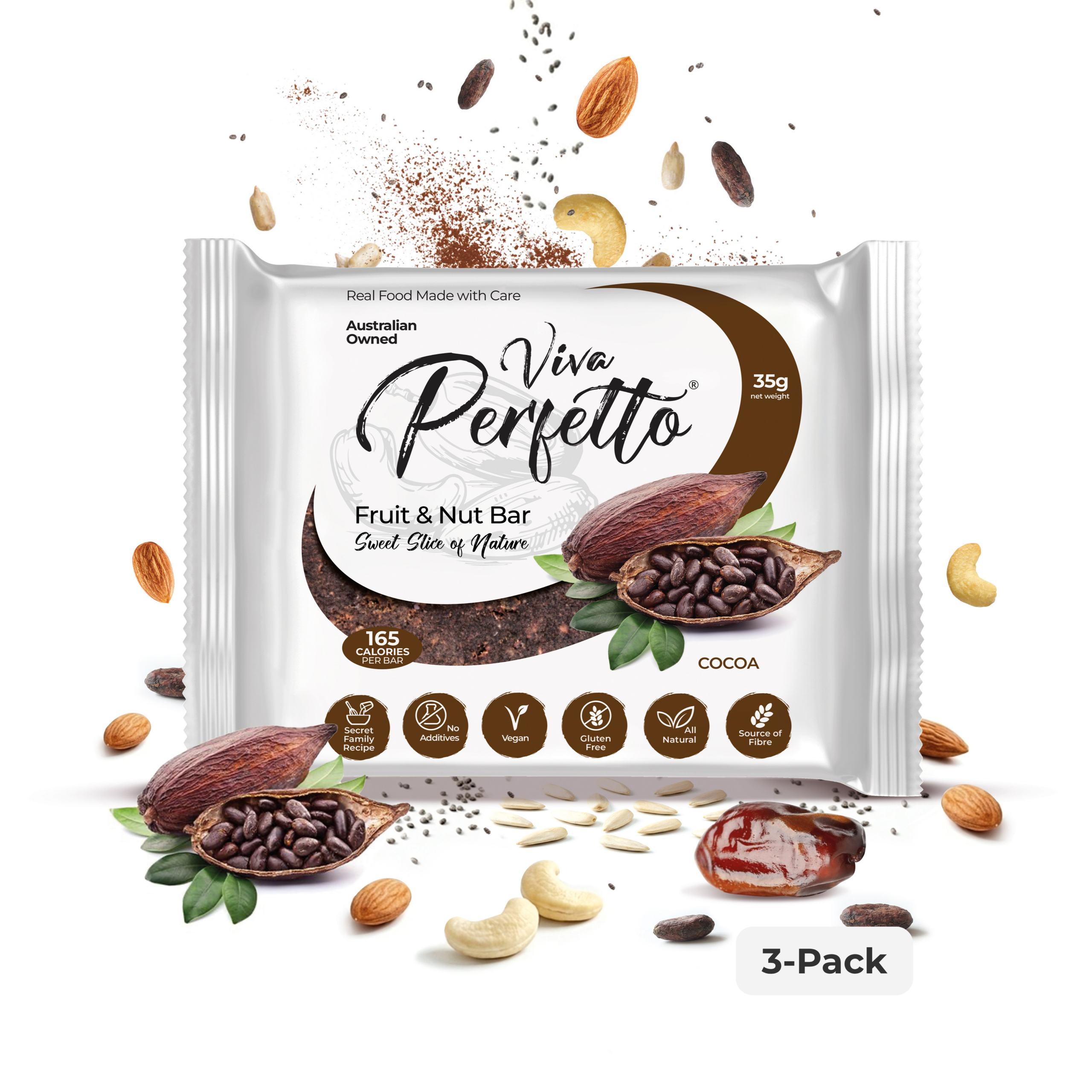 FNB 3PACK cocoa - single bar variant Cocoa Fruit & Nut Bar - Image 1