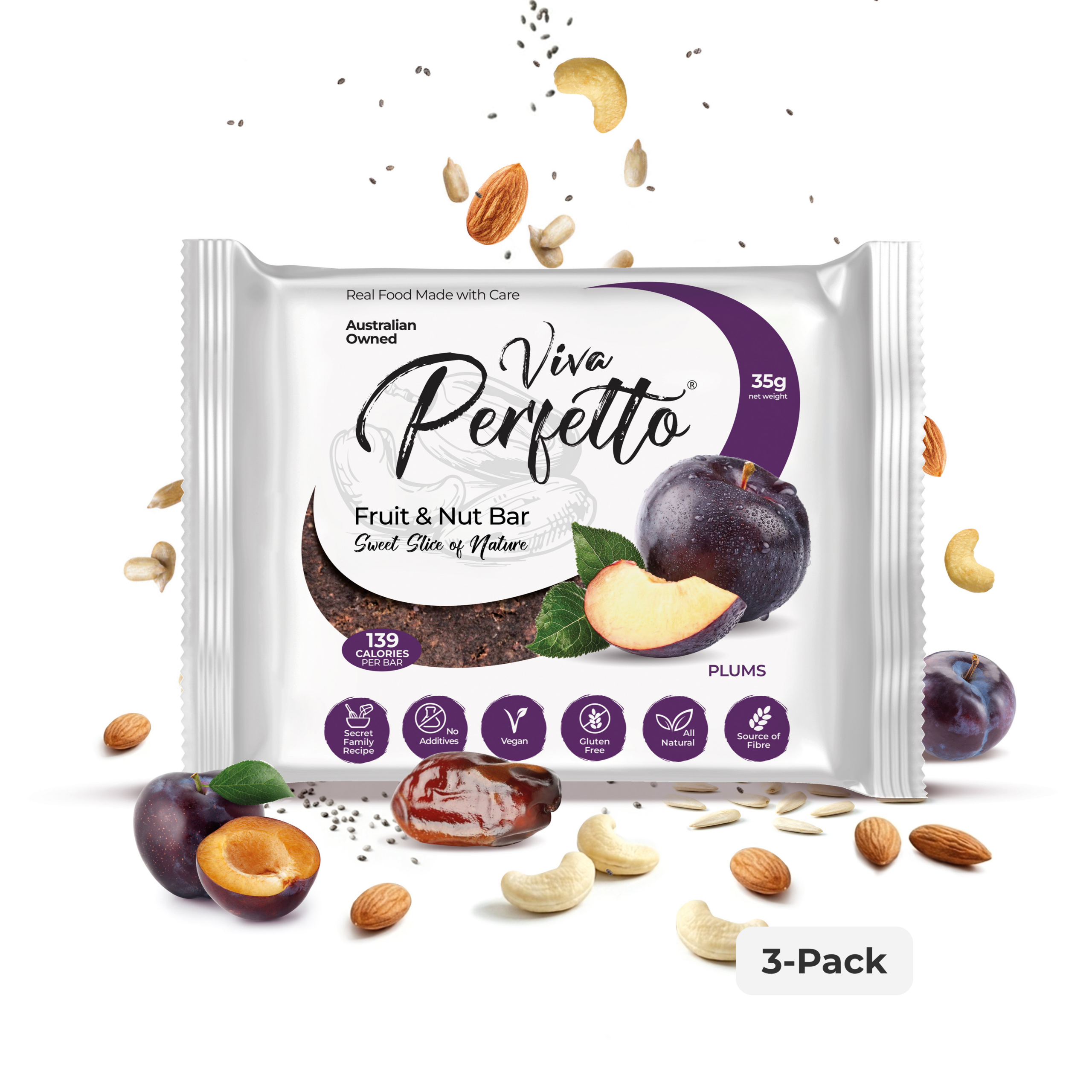 FNB 3PACK plums - single bar variant Plums Fruit & Nut Bar - Image 1